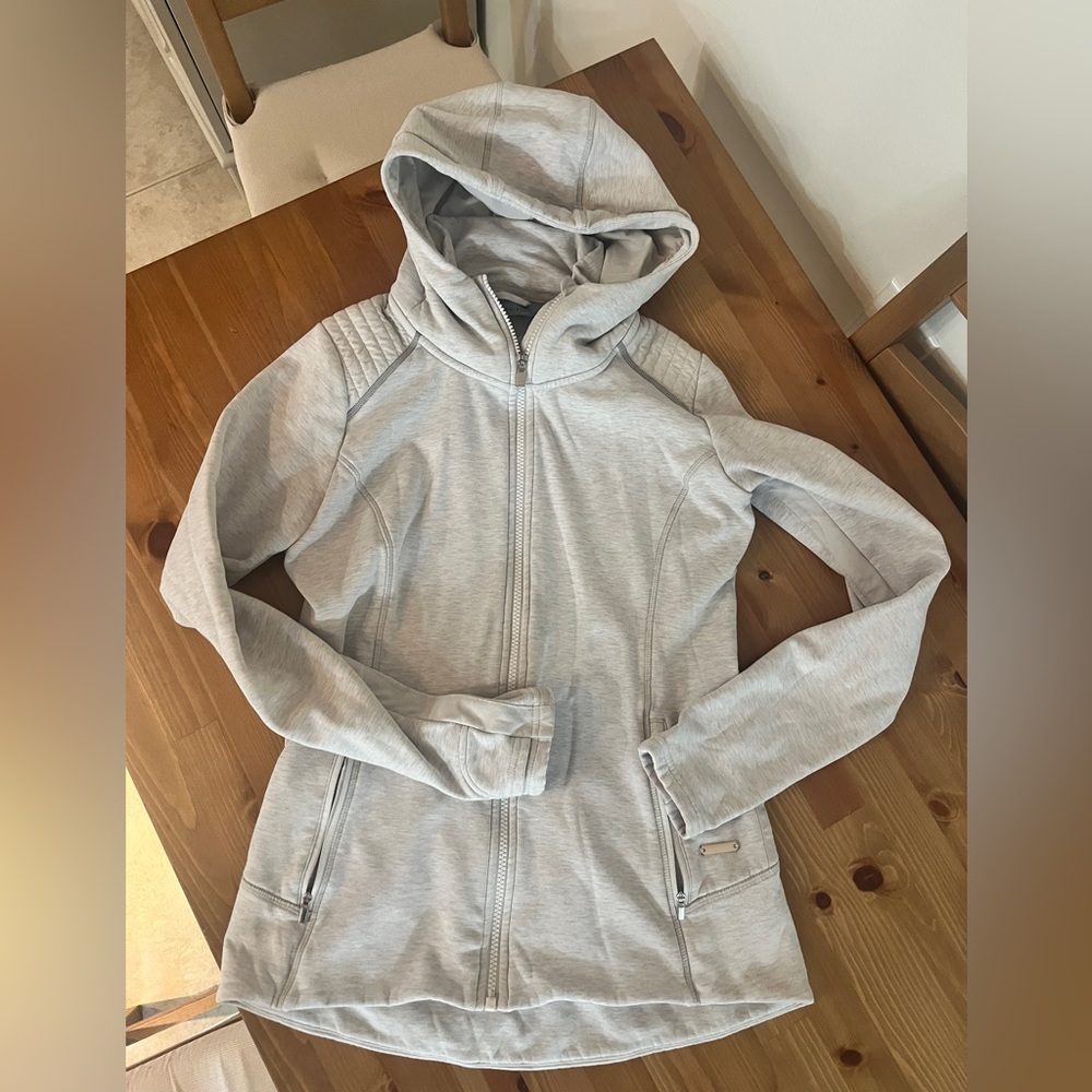 Athleta Light Gray zipped hoodie size small